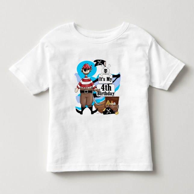 Pirate, 4. Geburtstag, Tshirts und Geschenke (Vorderseite)