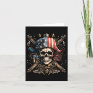 Pirate 4. Juli Amerikanische Flagge USA Funny Karte