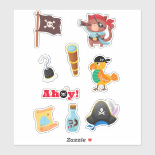 Pirate Adventure Sticker Sheet für Kinder