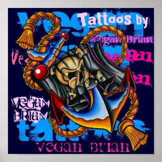 Pirate Anchor Druck von Vegan Brian Poster