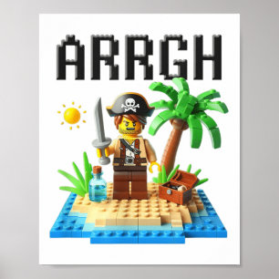Pirate Argh Gebäude Blocks Bricks Master Builder Poster