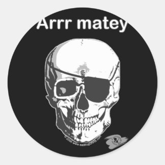 Pirate - Arrr Matey Runder Aufkleber