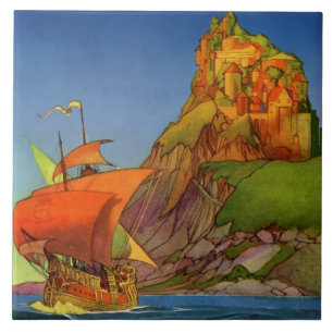 Pirate Art: "Ein Schiff erscheint" Frank Godwin Fliese