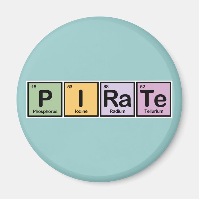 Pirate aus Elementen Magnet (Vorne)