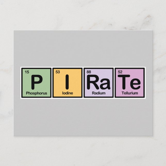 Pirate aus Elementen Postkarte (Vorderseite)