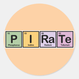 Pirate aus Elementen Runder Aufkleber