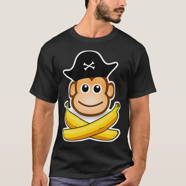 Pirate Baby Monkey Design for Pirate Kids and Ape T-Shirt (Vorderseite)