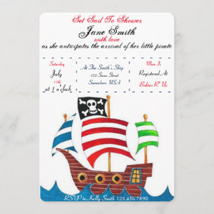 Pirate Baby Shower Einladung