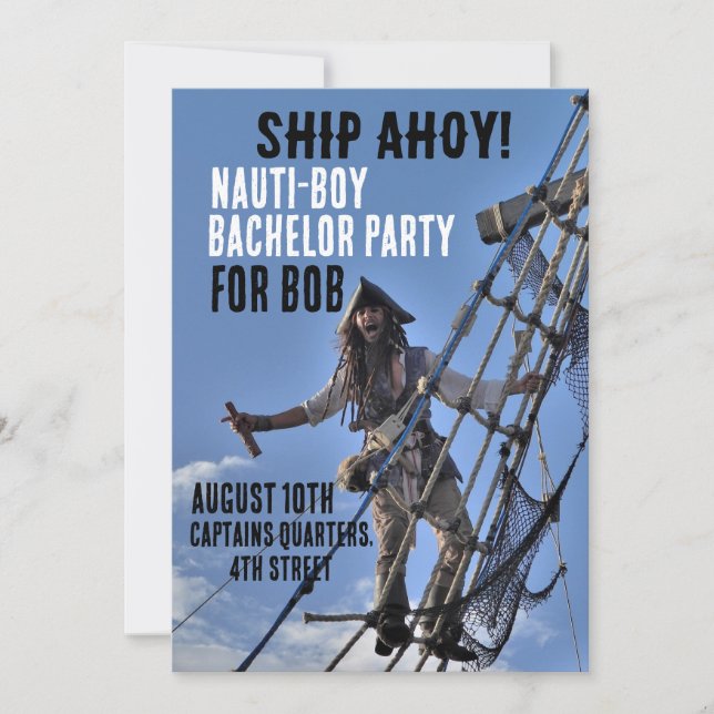 PIRATE BACHELOR PARTY CUSTOM EINLADUNGEN (Vorderseite)