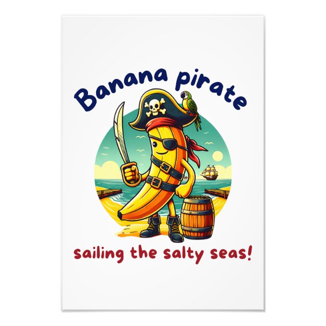 Pirate Banana Adventure am Meer Fotodruck (Vorne)