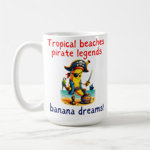 Pirate Banana Adventure Vibe on Tropical Beach Kaffeetasse