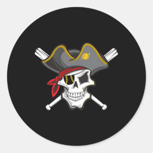 Pirate Baseball Schädelfans von Pittsburgh Runder Aufkleber