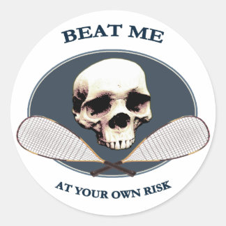 Pirate Beat Me Racquetball Runder Aufkleber