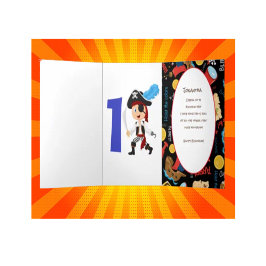 Pirate Birthday Boy Adventure Tri-Fold Card Dreifach Gefaltete Karte