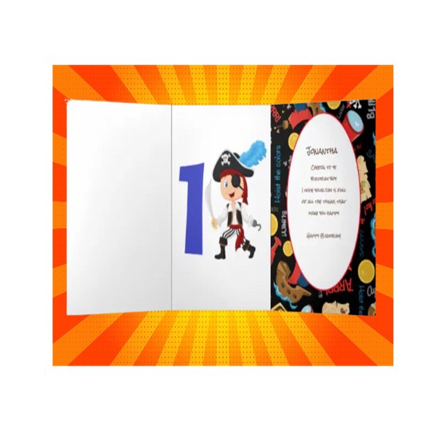 Pirate Birthday Boy Adventure Tri-Fold Card Dreifach Gefaltete Karte (Ahoy! Your Invitation to a Pirate Birthday Adventure!)