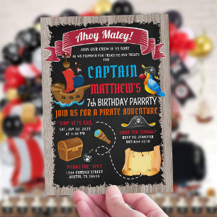 Pirate Birthday Einladung Ahoy Matey