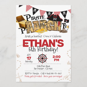 Pirate Birthday Einladung zum Pirate-Party