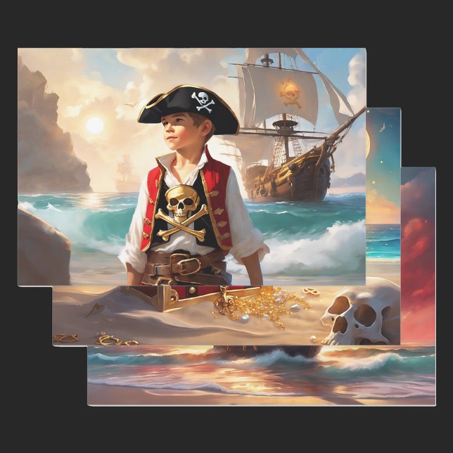 Pirate Birthday Geschenkpackung 3 Anderes Geschenkpapier Set (Von Creator hochgeladen)