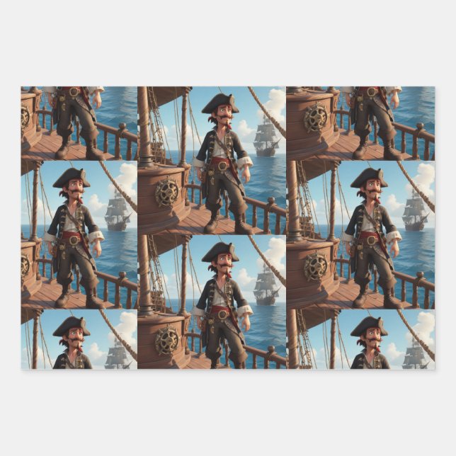 Pirate Birthday Geschenkpapier Set (Vorderseite)