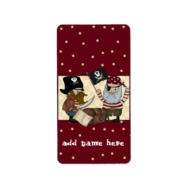 Pirate Birthday Hershey Mini Candy Wrapper Labels Adressaufkleber (Vorne)