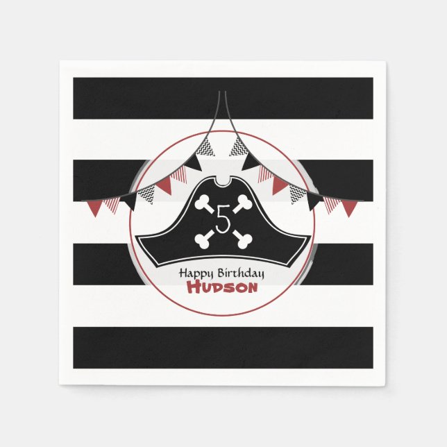 Pirate Birthday Napkins Serviette (Vorderseite)