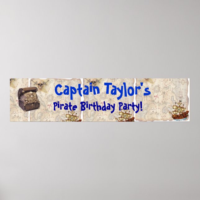 Pirate Birthday Party Banner Poster (Vorne)