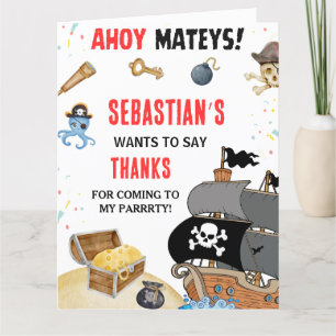 Pirate Birthday Party Danke Karte