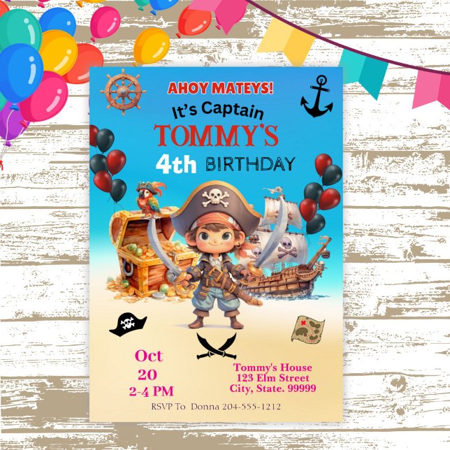 Pirate Birthday Party Einladung (Von Creator hochgeladen)