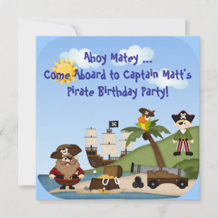 Pirate Birthday Party Einladung Kind's