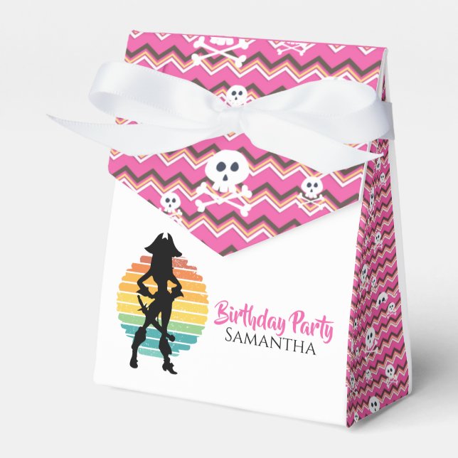 Pirate Birthday Party Lady Fevor Box Geschenkschachtel (Vorderseite)