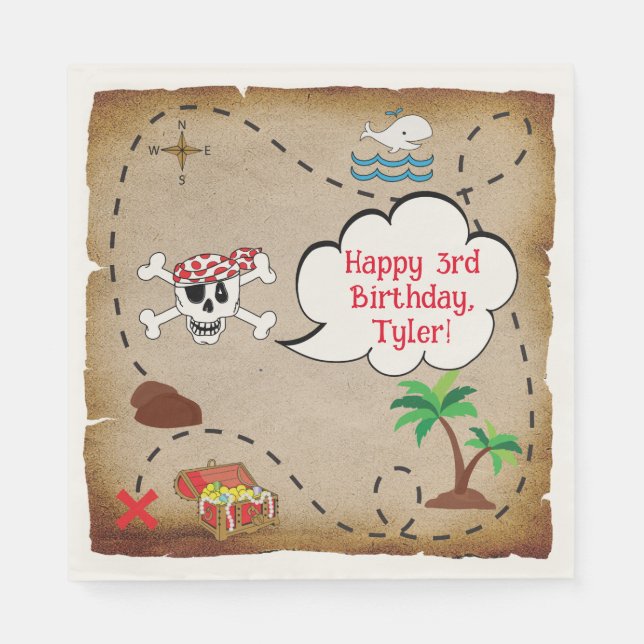 Pirate Birthday Party Serviette (Vorderseite)
