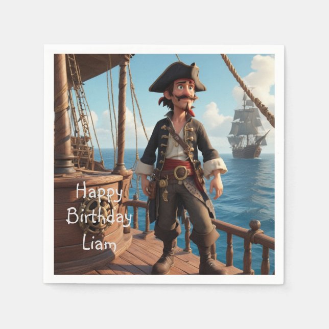 Pirate Birthday Serviette (Vorderseite)