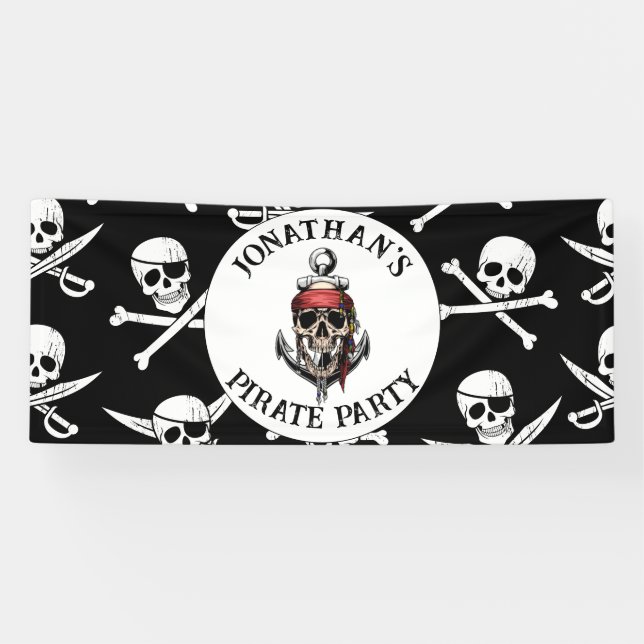 Pirate Birthday Unter dem Meer Banner (Horizontal)
