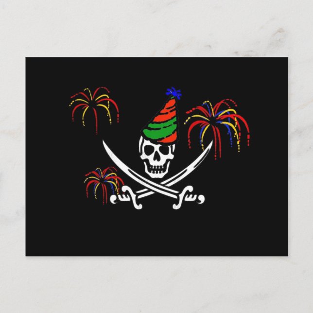 Pirate Bithday Kostüme Party Einladung Postkarte (Vorderseite)