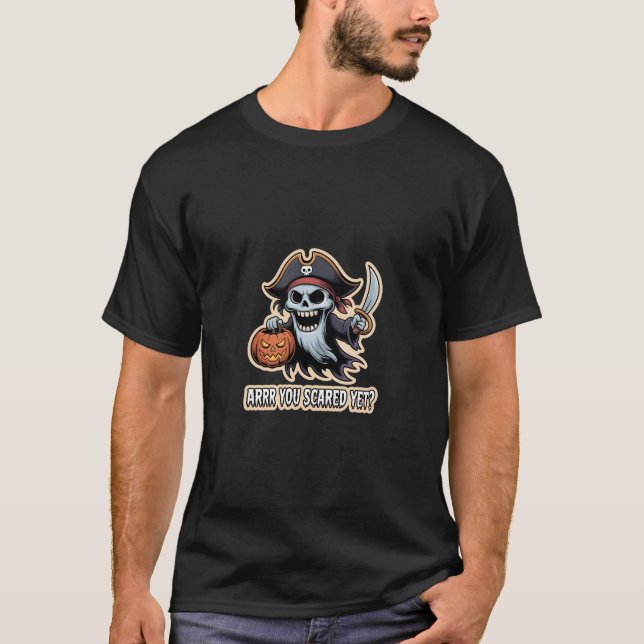 Pirate Boo – Spooky Cute Halloween Ghost sword T-Shirt (Vorderseite)