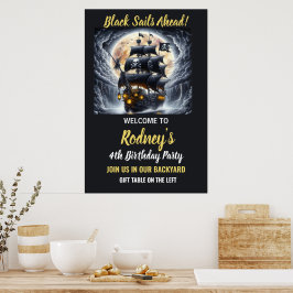 Pirate Bounty Ahead Geburtstag Poster