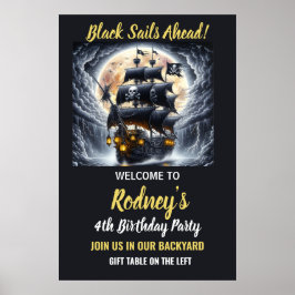 Pirate Bounty Ahead Geburtstag Poster