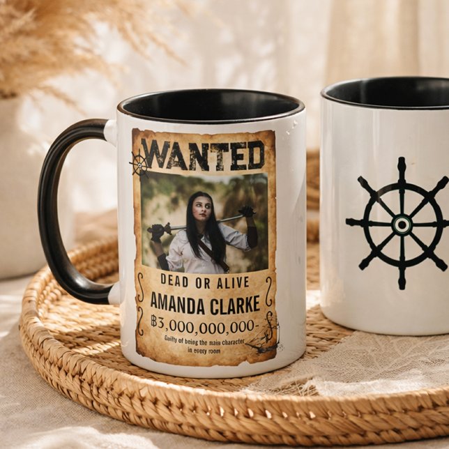 Pirate Bounty Wanted Poster – Custom Photo  Tasse (Von Creator hochgeladen)