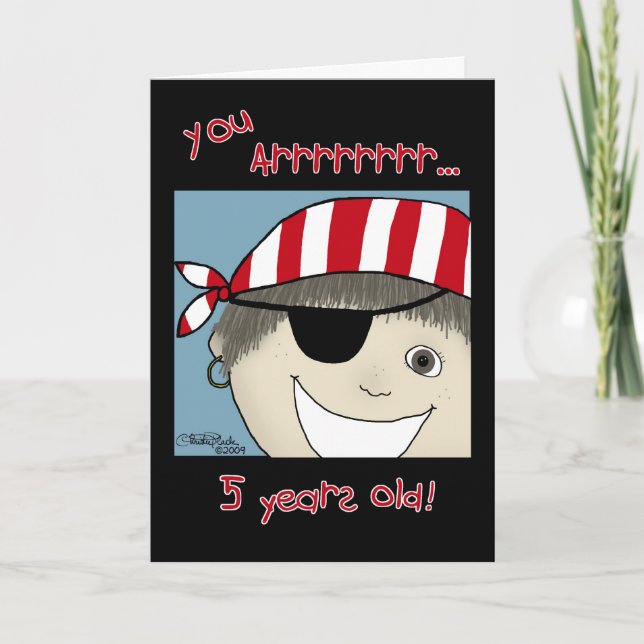 Pirate Boy 5 Jahre alt Karte (Vorderseite)