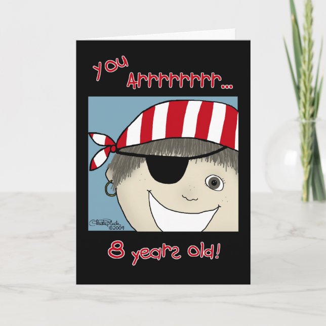 Pirate Boy 8 Jahre alt Karte (Vorderseite)