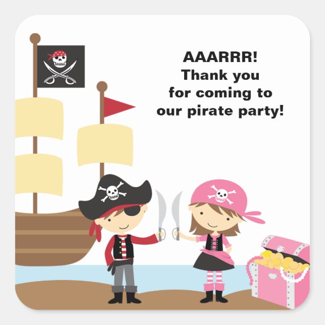 Pirate Boy and Pink Pirate Stickers (Vorderseite)