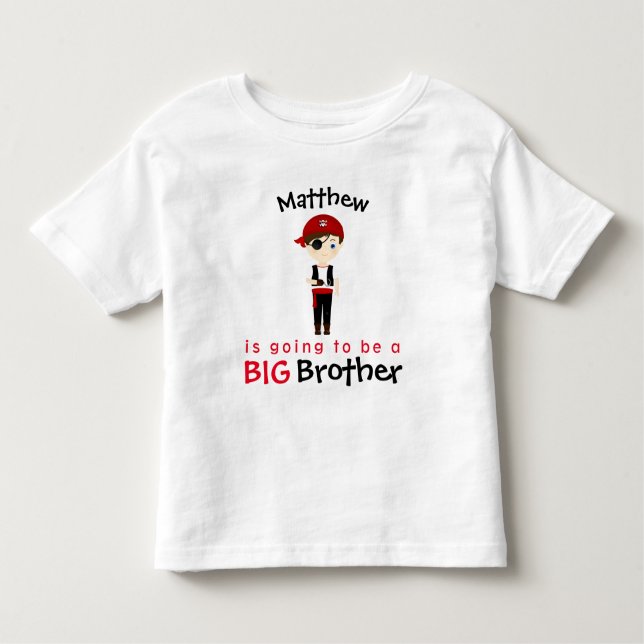 Pirate Boy Big Brother Kleinkind T-shirt (Vorderseite)