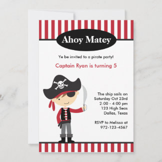 Pirate Boy BIrthday Einladungen