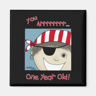 Pirate Boy ein Jahr alt Magnet