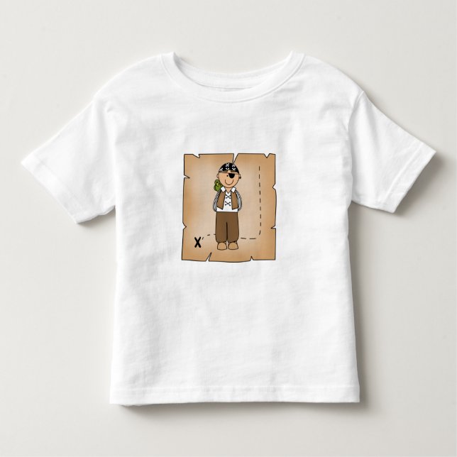 Pirate Boy mit Karte Kleinkind T-shirt (Vorderseite)