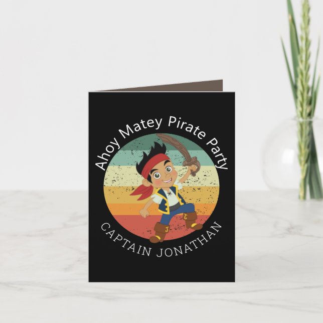 Pirate Boy Party Card Karte (Vorderseite)