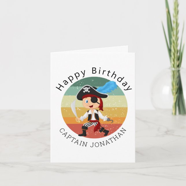 Pirate Boy Party Card Karte (Vorderseite)
