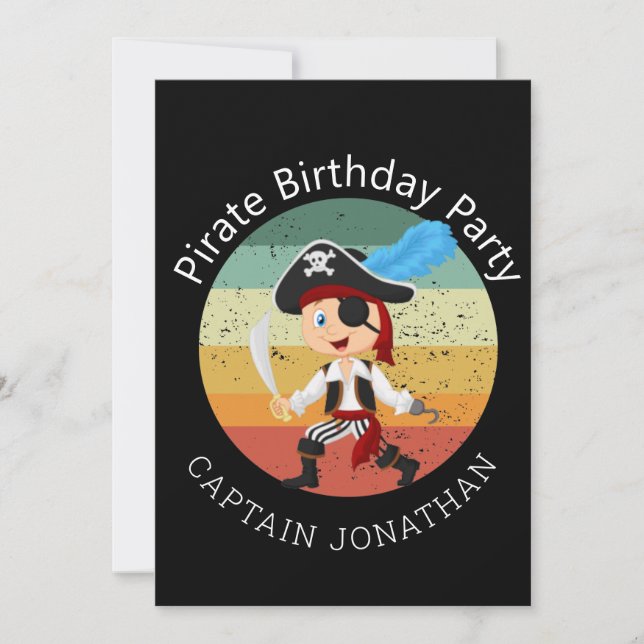 Pirate Boy Party Card Mitteilungskarte (Vorderseite)