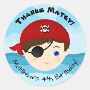 Pirate Boy Runder Aufkleber