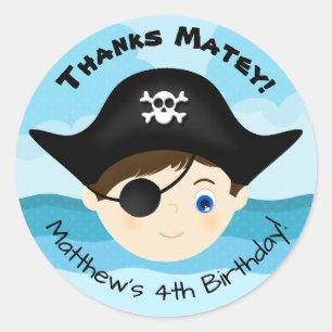 Pirate Boy Runder Aufkleber